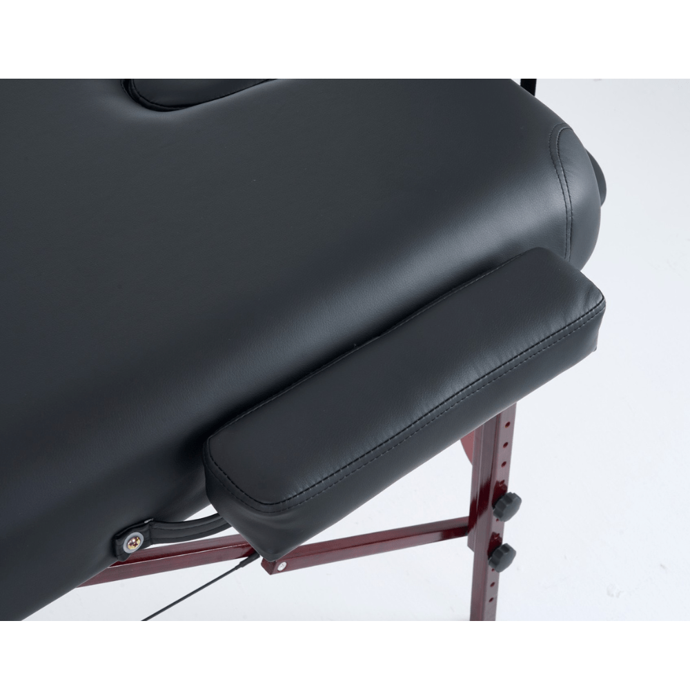 4" thick 2 Section Wooden Greenlife® master Portable Massage Table Black / Cream - MTW121