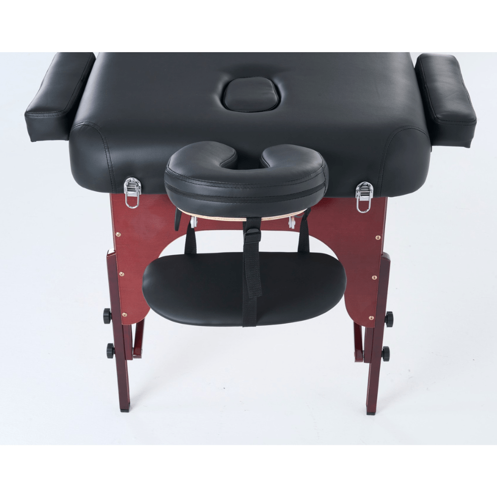 4" thick 2 Section Wooden Greenlife® master Portable Massage Table Black / Cream - MTW121